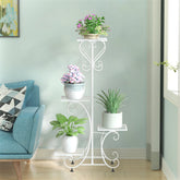 Lofaris 4 Tier High Black Iron Plant Stand For Indoor Decoration